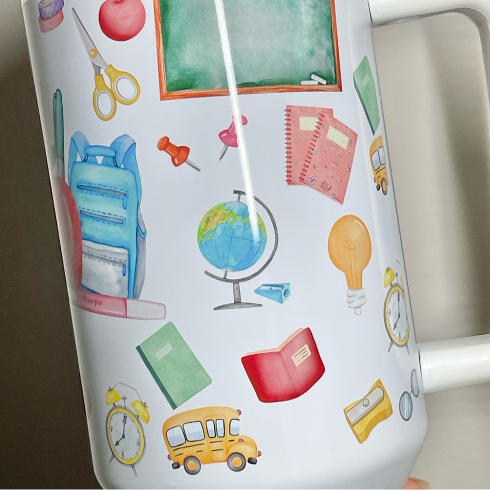 Teacher 40 oz Tumbler/Water bottle/Mug with handle and straw.Birthday gifts for - Picture 8 of 10